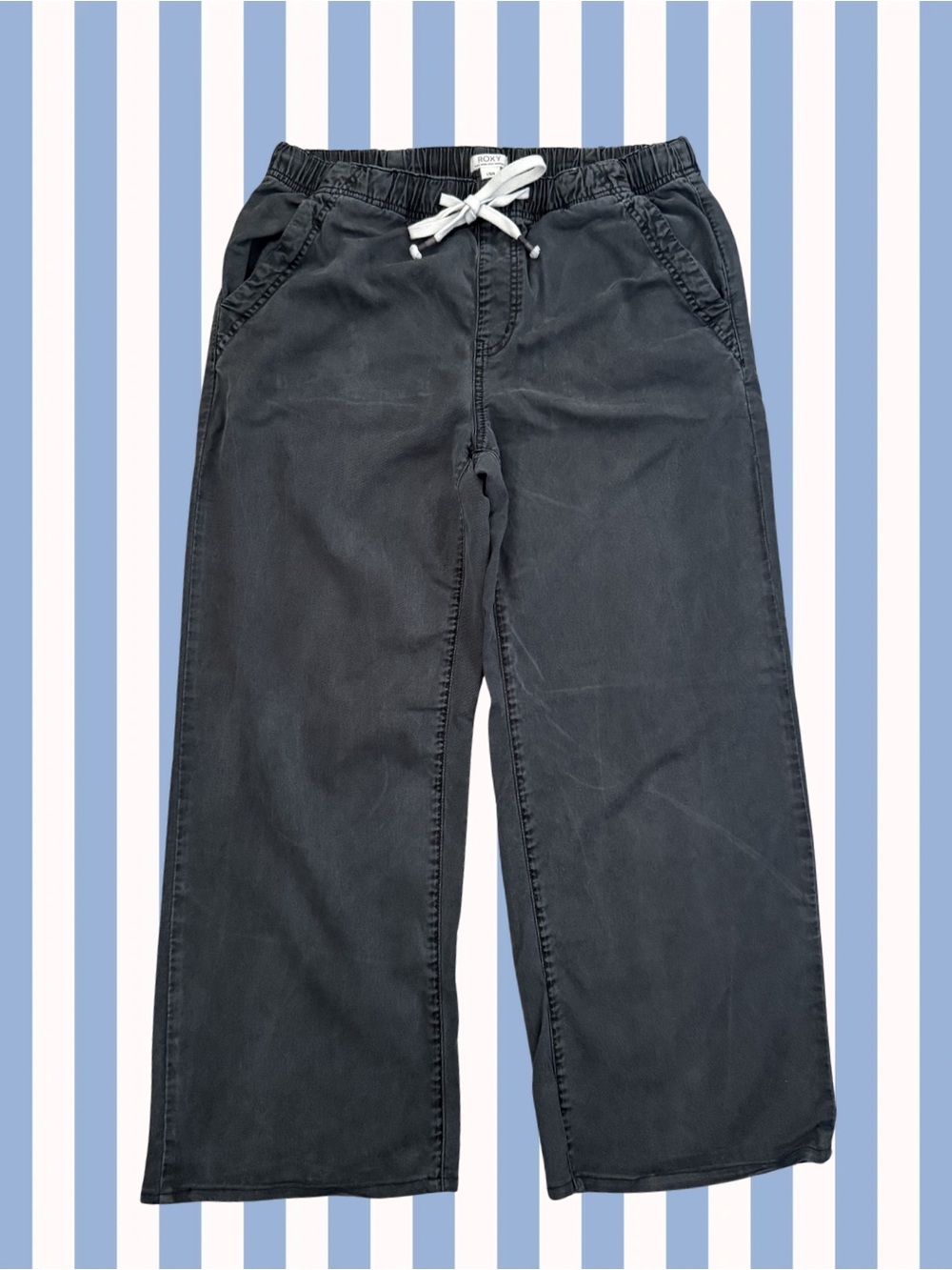 Roxy Black Wide-Leg Drawstring Pants